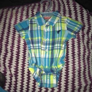 Newborn baby button up onesie